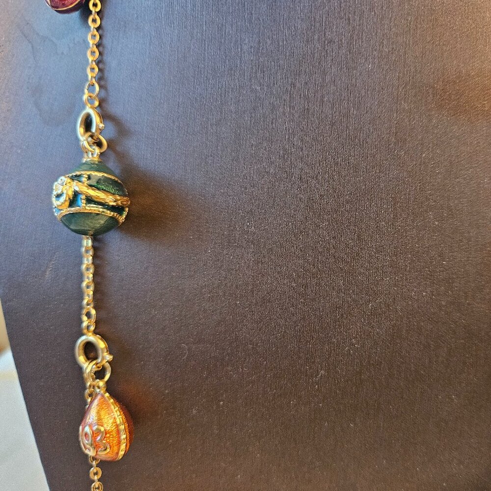 Vintage Joan Rivers Faberge Egg Necklace - Picture 8 of 16